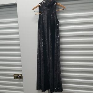 CO Black Sequin Sleeveless Sheath Dress